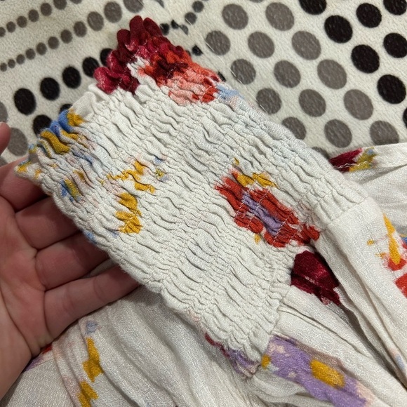 {Lucky Brand} Boho Major Floral Peasant Blouse - Picture 4 of 4